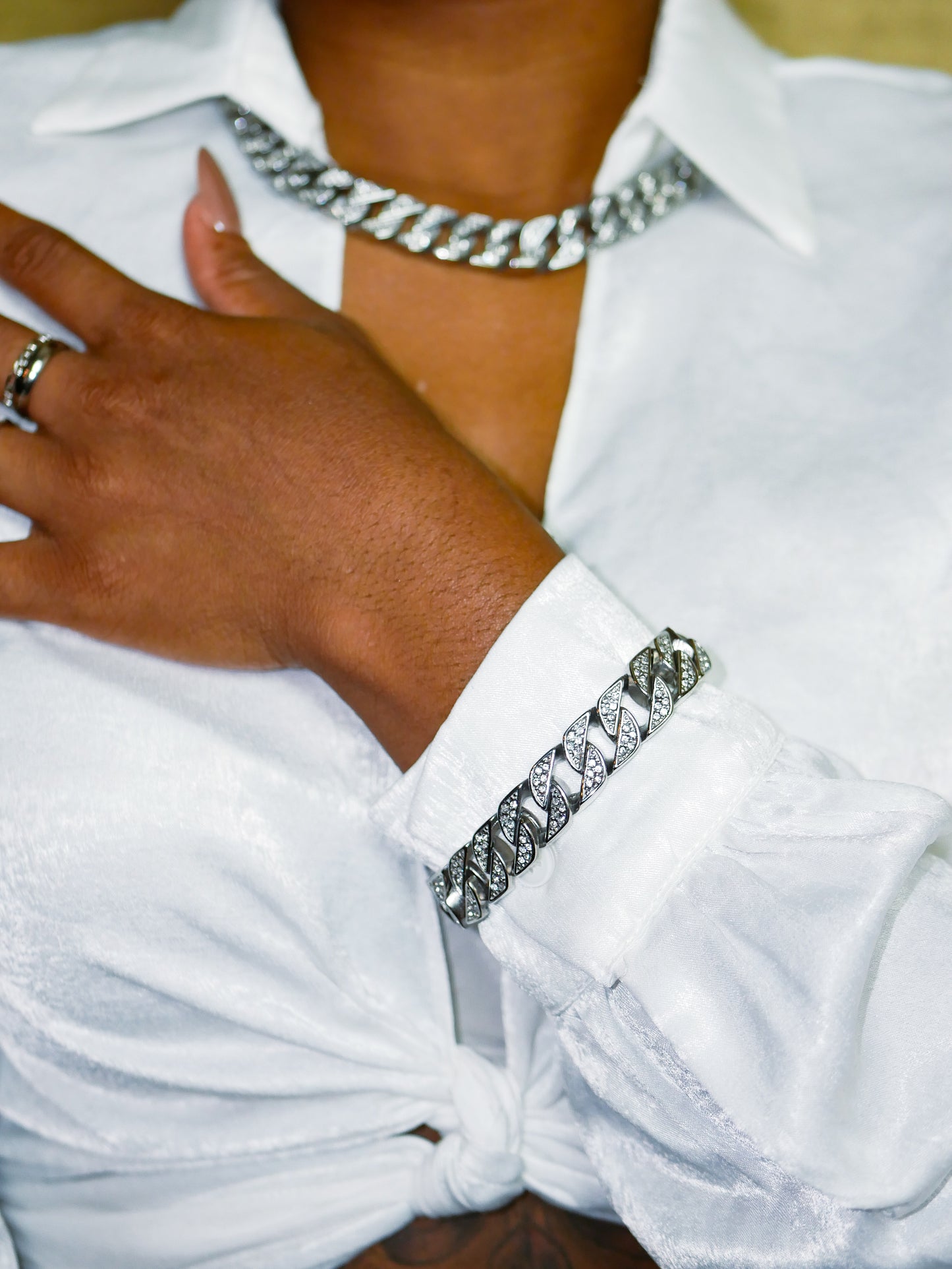 Diamond Prong Cuban Chain Necklace