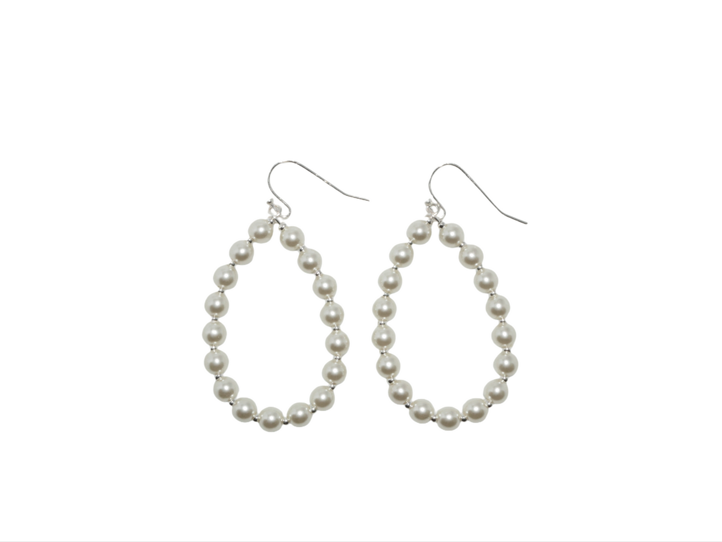 Silver Plated Pearl Teardrop Earrings