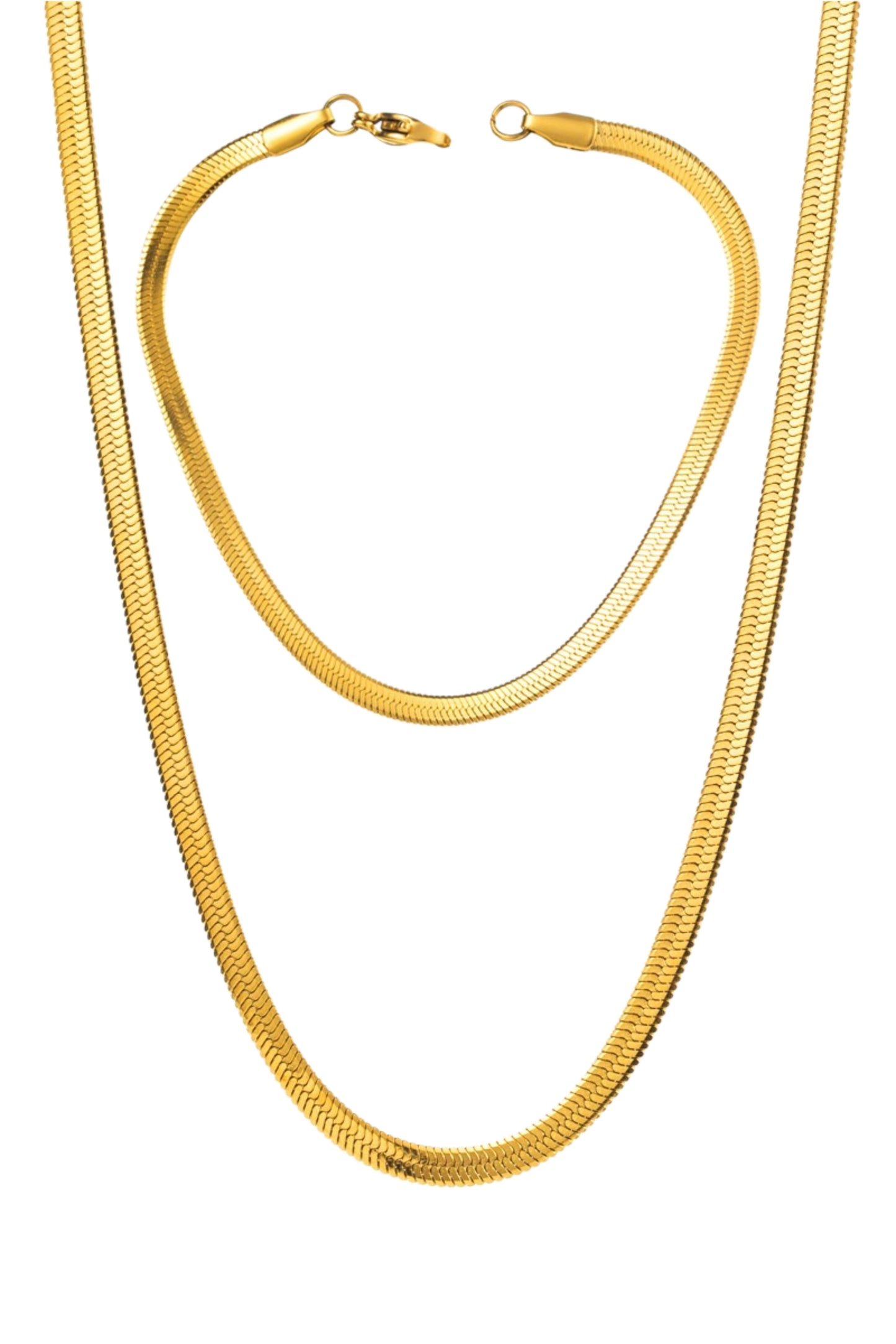 Golden Dream Herringbone Necklace & Bracelet Set